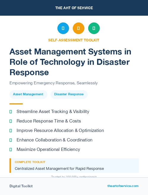 Asset Management Systems in Role of Technology in Disaster Response