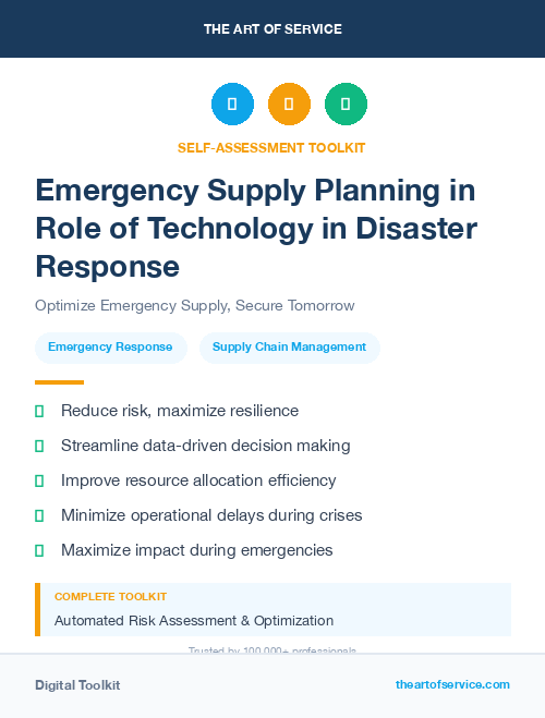 Emergency Supply Planning in Role of Technology in Disaster Response