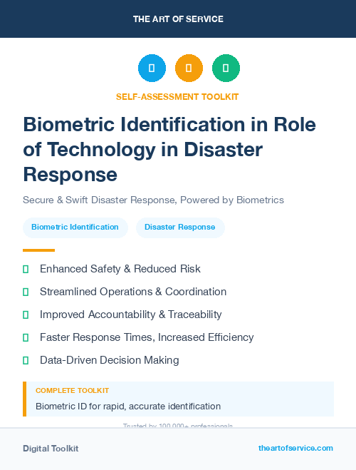 Biometric Identification in Role of Technology in Disaster Response
