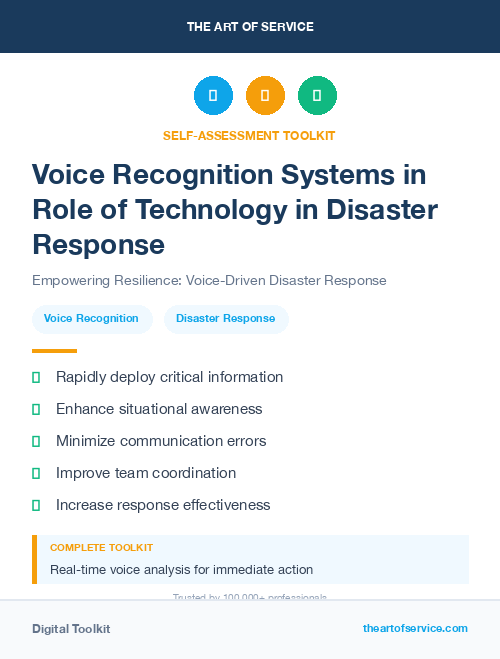 Voice Recognition Systems in Role of Technology in Disaster Response