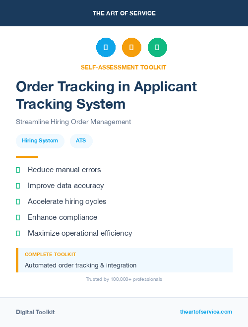 Order Tracking in Applicant Tracking System