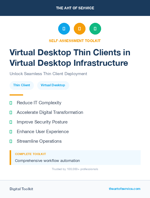 Virtual Desktop Thin Clients in Virtual Desktop Infrastructure
