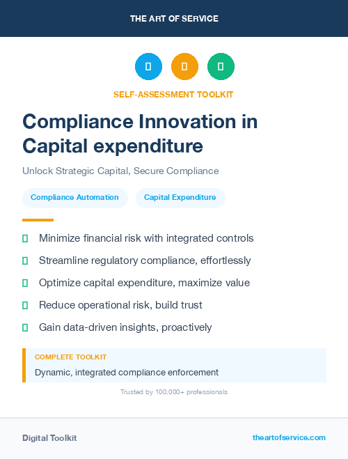 Compliance Innovation in Capital expenditure