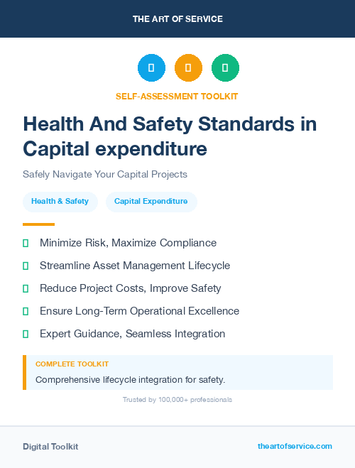 Health And Safety Standards in Capital expenditure