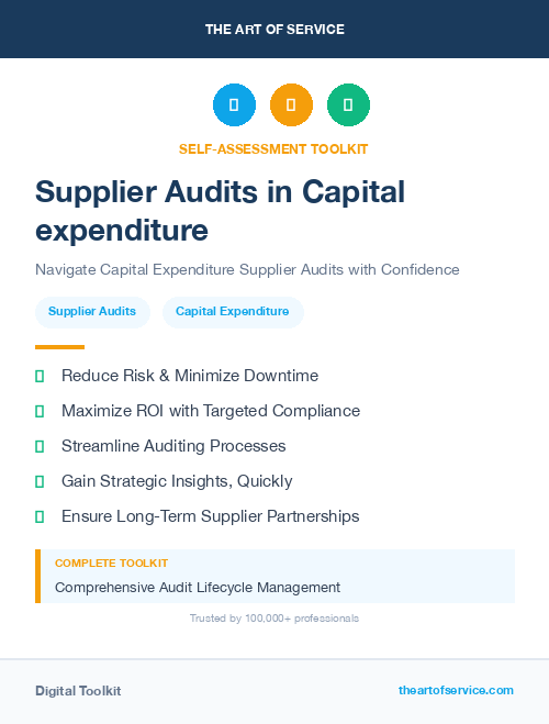 Supplier Audits in Capital expenditure