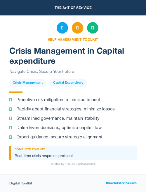 Crisis Management in Capital expenditure
