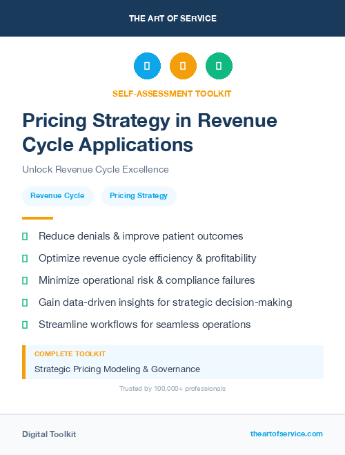 Pricing Strategy in Revenue Cycle Applications
