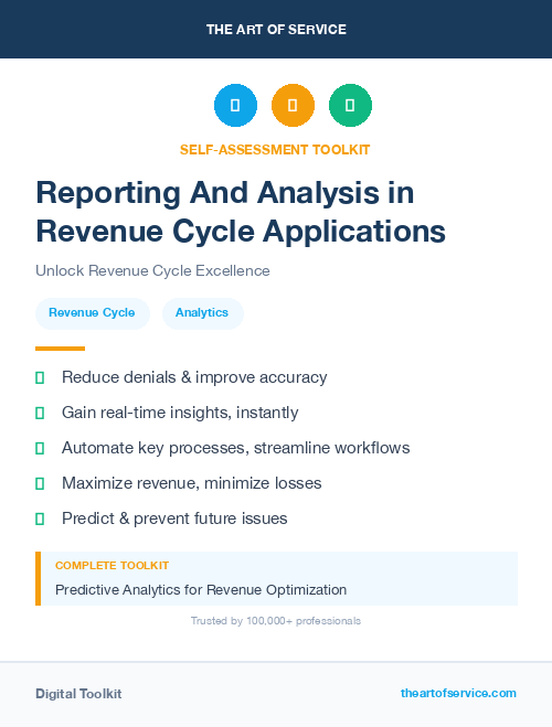 Reporting And Analysis in Revenue Cycle Applications
