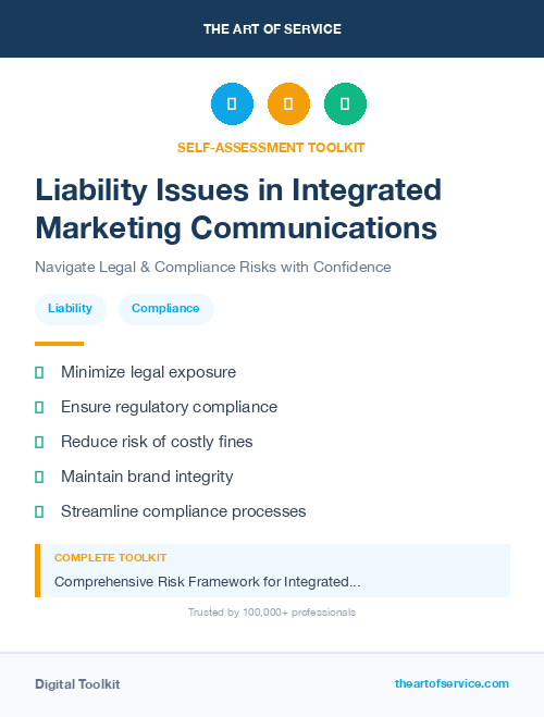 Liability Issues in Integrated Marketing Communications
