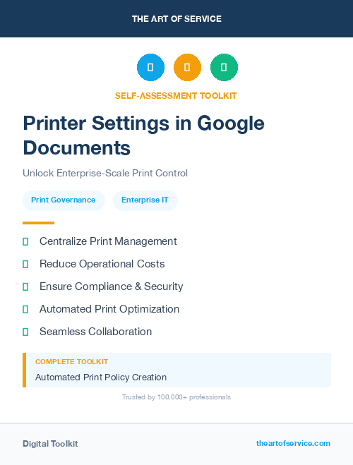 Printer Settings in Google Documents