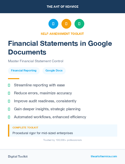 Financial Statements in Google Documents