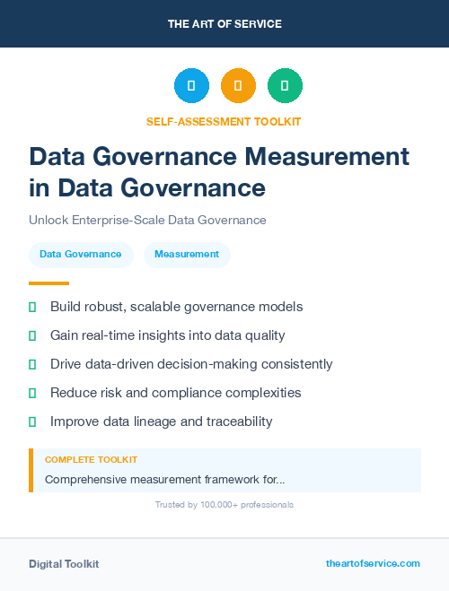 Data Governance Measurement in Data Governance