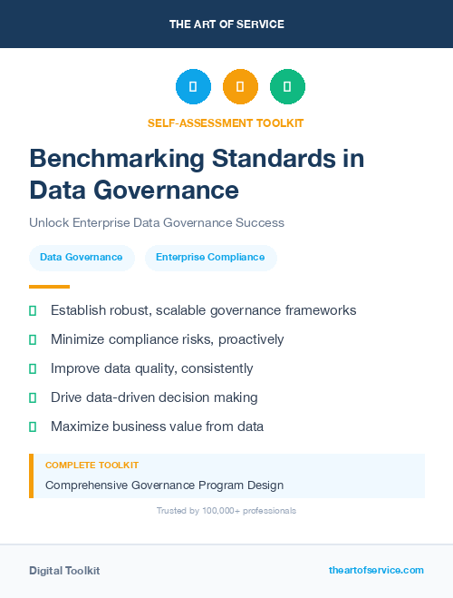 Benchmarking Standards in Data Governance