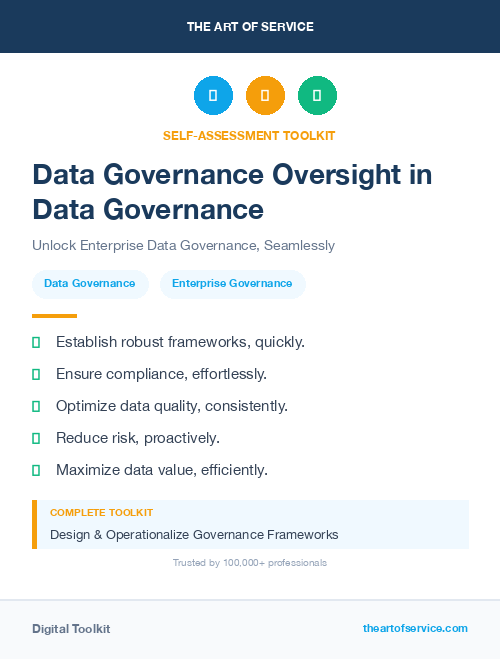 Data Governance Oversight in Data Governance