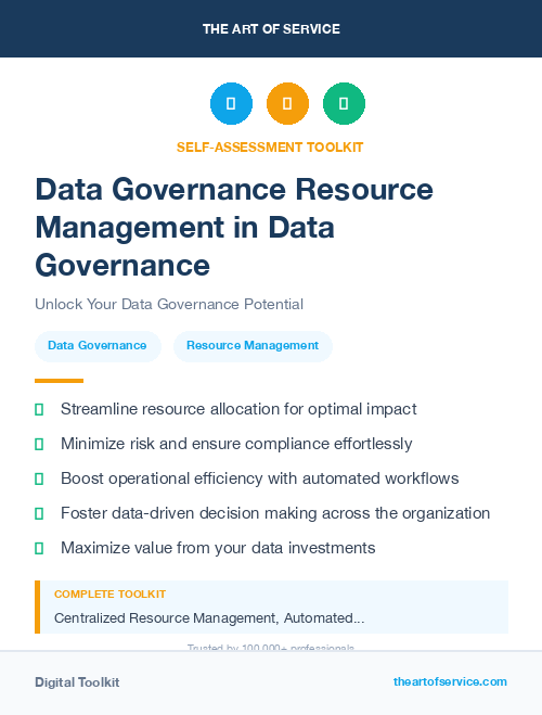 Data Governance Resource Management in Data Governance