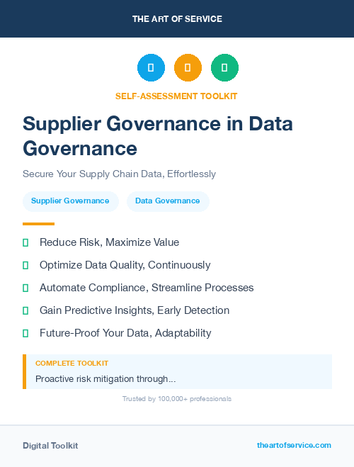 Supplier Governance in Data Governance