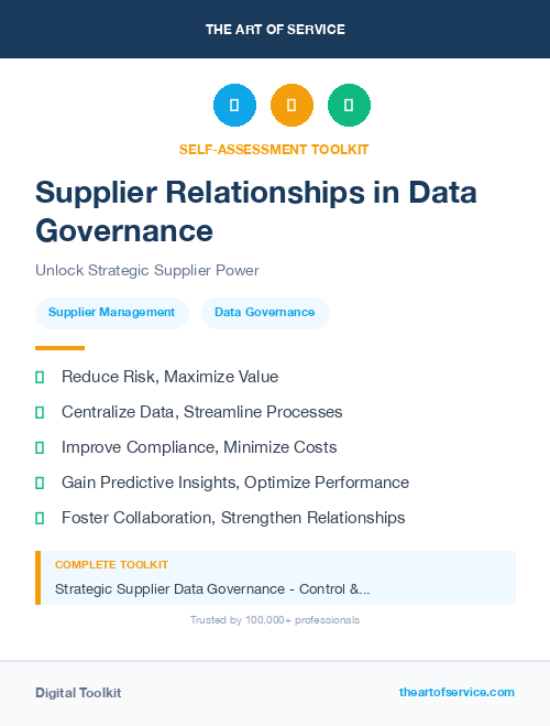 Supplier Relationships in Data Governance