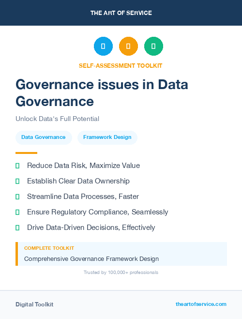Governance issues in Data Governance