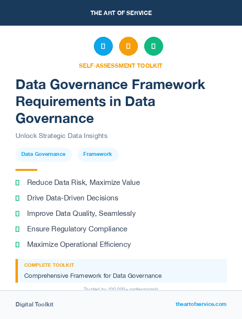 Data Governance Framework Requirements in Data Governance
