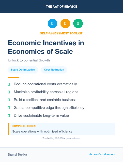 Economic Incentives in Economies of Scale