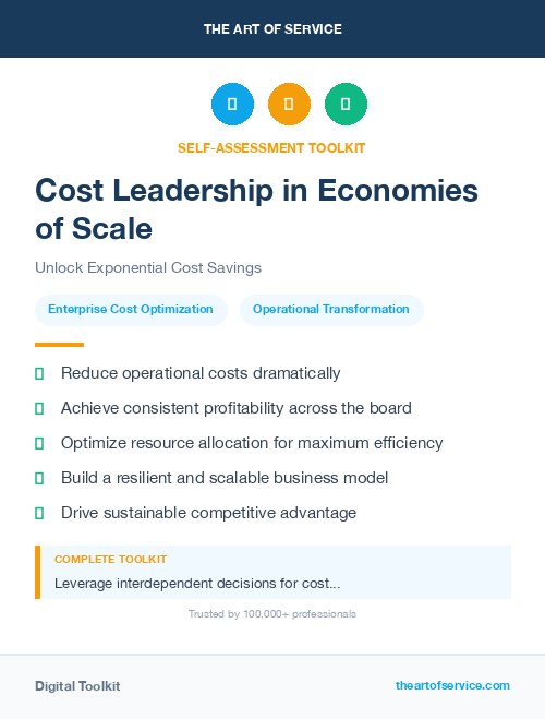 Cost Leadership in Economies of Scale