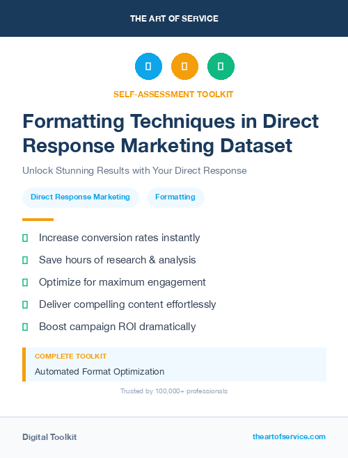 Formatting Techniques in Direct Response Marketing Dataset