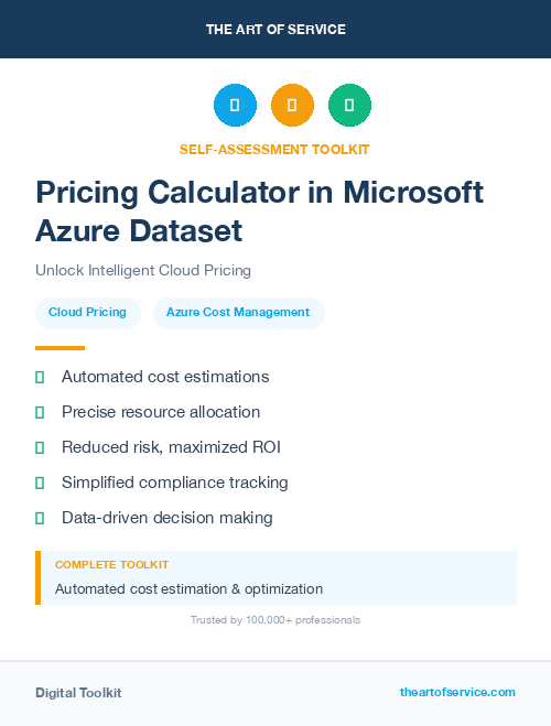 Pricing Calculator in Microsoft Azure Dataset