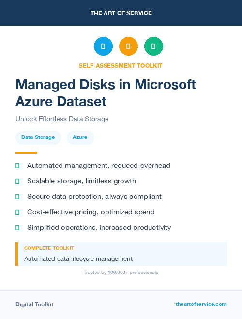Managed Disks in Microsoft Azure Dataset