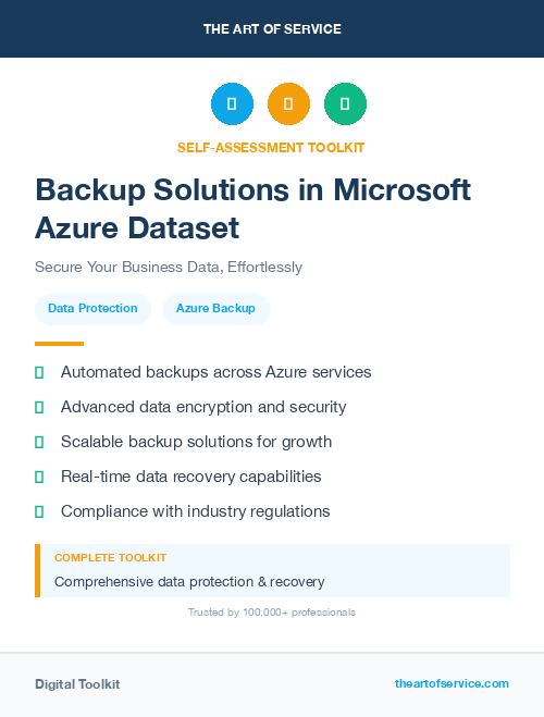 Backup Solutions in Microsoft Azure Dataset