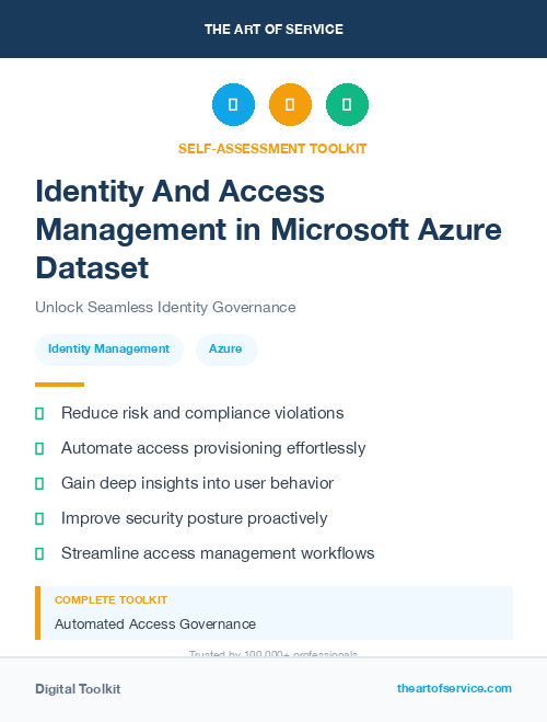 Identity And Access Management in Microsoft Azure Dataset