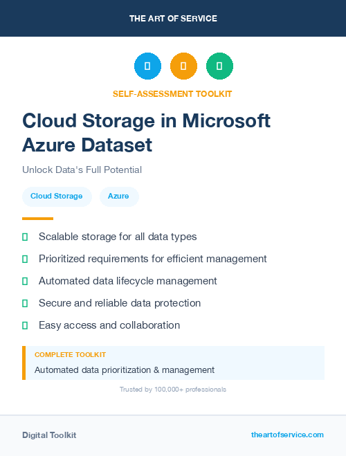 Cloud Storage in Microsoft Azure Dataset