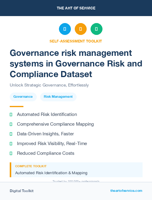 Governance risk management systems in Governance Risk and Compliance Dataset
