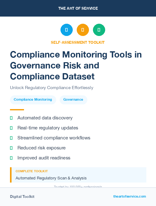 Compliance Monitoring Tools in Governance Risk and Compliance Dataset