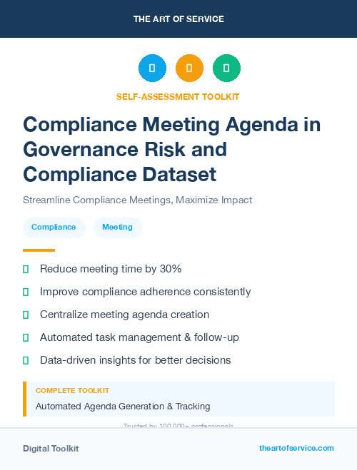 Compliance Meeting Agenda in Governance Risk and Compliance Dataset
