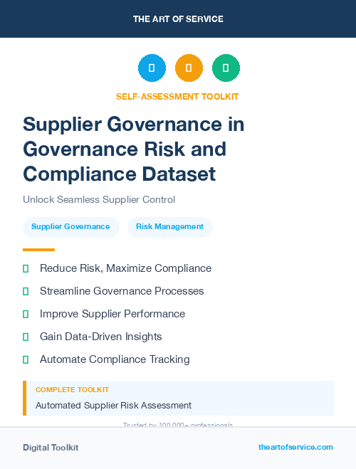 Supplier Governance in Governance Risk and Compliance Dataset