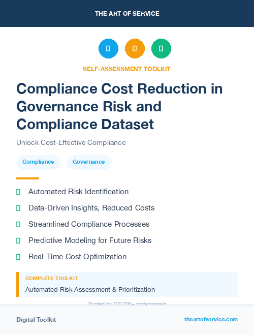 Compliance Cost Reduction in Governance Risk and Compliance Dataset