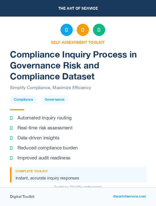 Compliance Inquiry Process in Governance Risk and Compliance Dataset