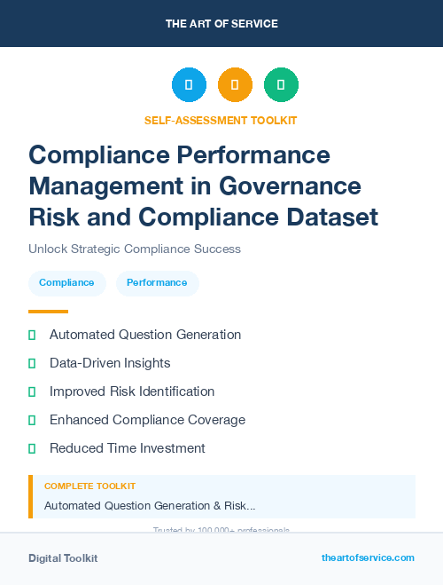 Compliance Performance Management in Governance Risk and Compliance Dataset