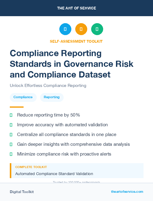Compliance Reporting Standards in Governance Risk and Compliance Dataset