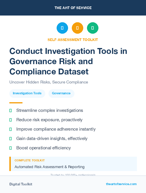 Conduct Investigation Tools in Governance Risk and Compliance Dataset
