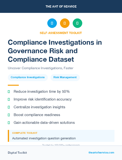 Compliance Investigations in Governance Risk and Compliance Dataset