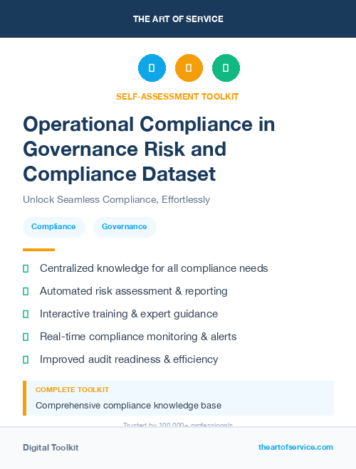 Operational Compliance in Governance Risk and Compliance Dataset