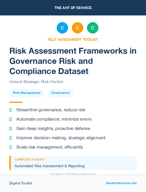 Risk Assessment Frameworks in Governance Risk and Compliance Dataset
