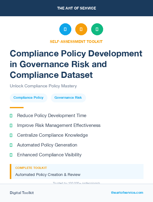 Compliance Policy Development in Governance Risk and Compliance Dataset