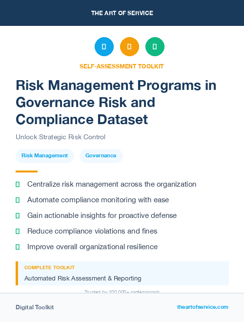 Risk Management Programs in Governance Risk and Compliance Dataset