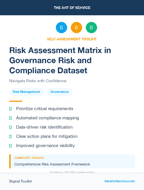 Risk Assessment Matrix in Governance Risk and Compliance Dataset
