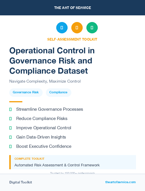 Operational Control in Governance Risk and Compliance Dataset