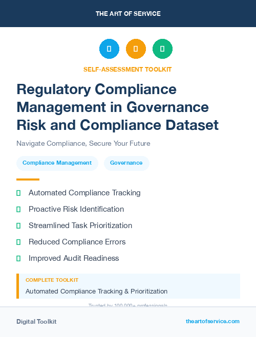 Regulatory Compliance Management in Governance Risk and Compliance Dataset