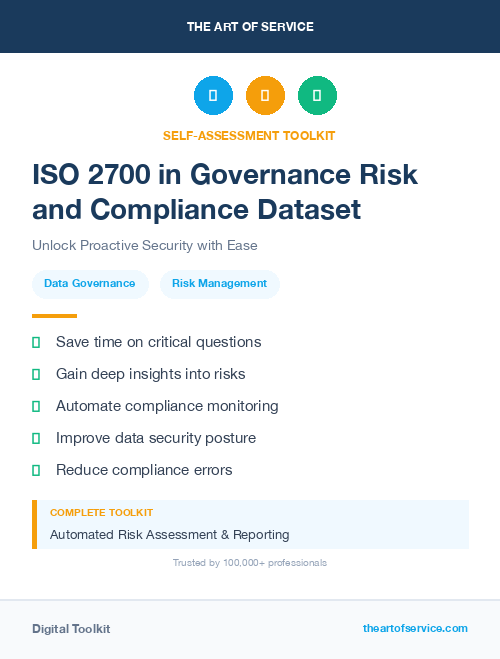 ISO 2700 in Governance Risk and Compliance Dataset
