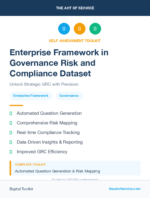 Enterprise Framework in Governance Risk and Compliance Dataset